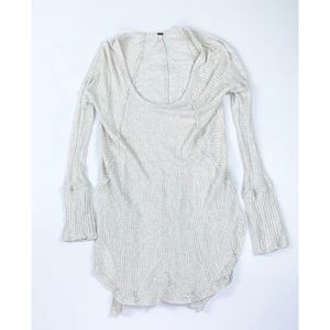 Free People Lightweight Waffle Distressed Sweater